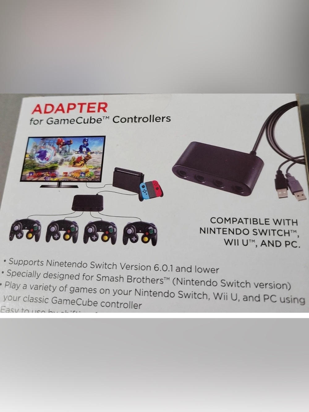 GameCube Controller Adapter - Black - Picture 3 of 4